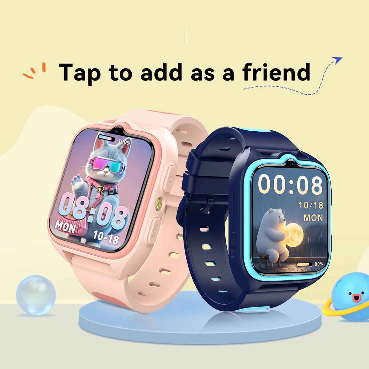 Montre Connectée GPS 4G Enfant – Écran 1,75" | Appel Vidéo, Suivi GPS, IP68