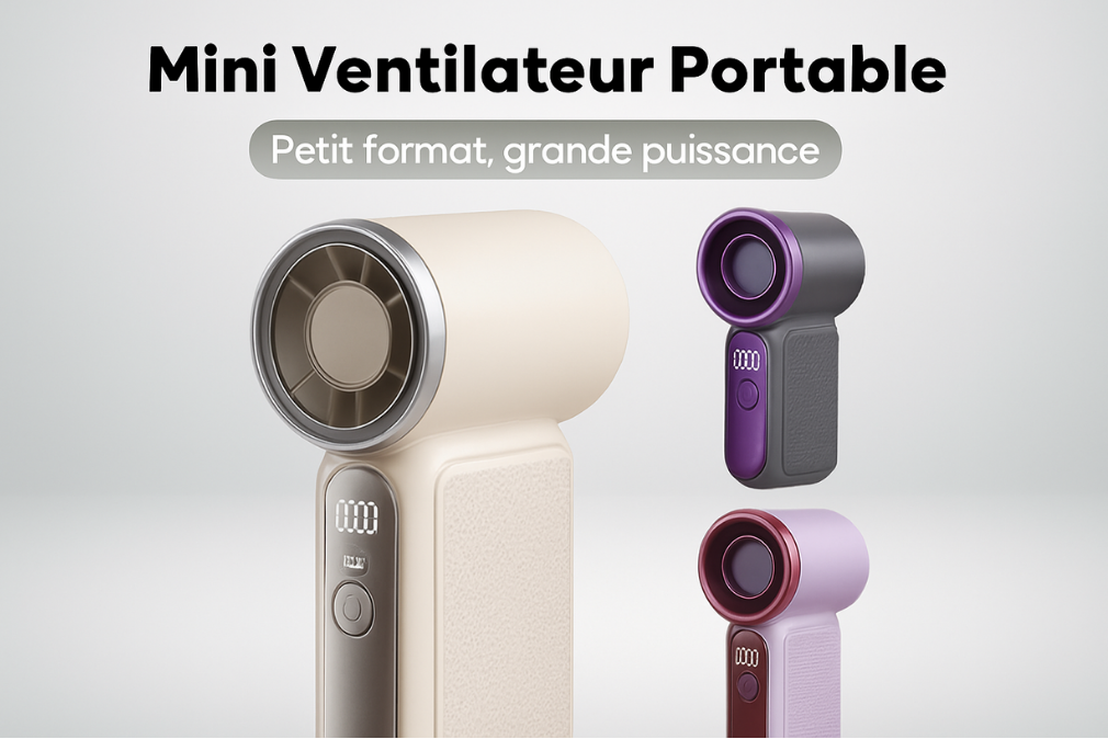 Portable Handheld Mini Fan 5 Speed Adjust Type c Rechargeable Fan Digital Display Desktop Fan Outdoor