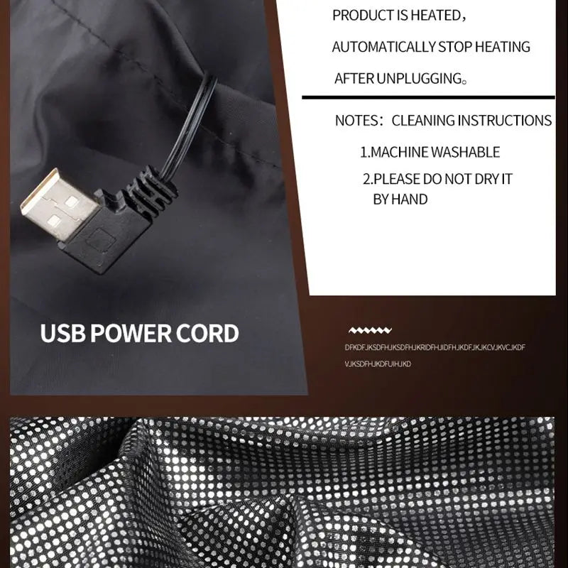 Veste Chauffante 9 Zones – Technologie Graphène, Alimentation USB, 3 Niveaux de Chaleur, Homme & Femme