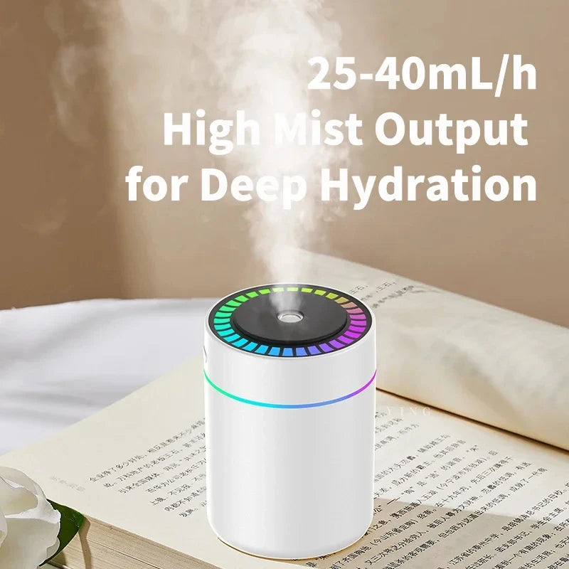 Mini Humidificateur USB 180ml – Diffuseur d'Arômes, Purificateur d'Air & Lumières LED pour Voiture, Bureau et Chambre