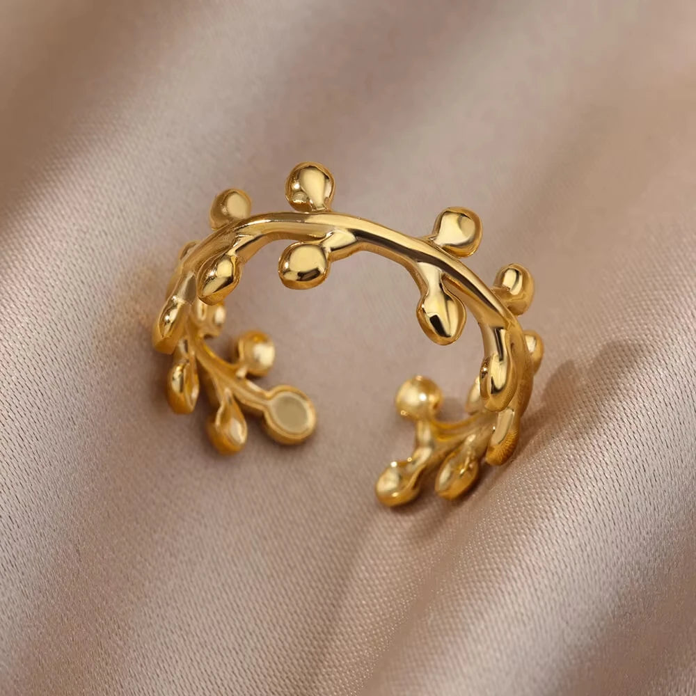 Bague Femme Géométrique en Acier Inoxydable – Zircon Œil Maléfique, Plaqué Or, Ajustable, Bijou Tendance