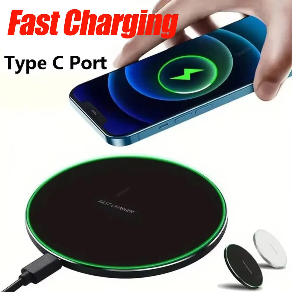 Tapis de Chargement Sans Fil Rapide 15W – Compatible iPhone, Samsung Galaxy & Tous Appareils Qi