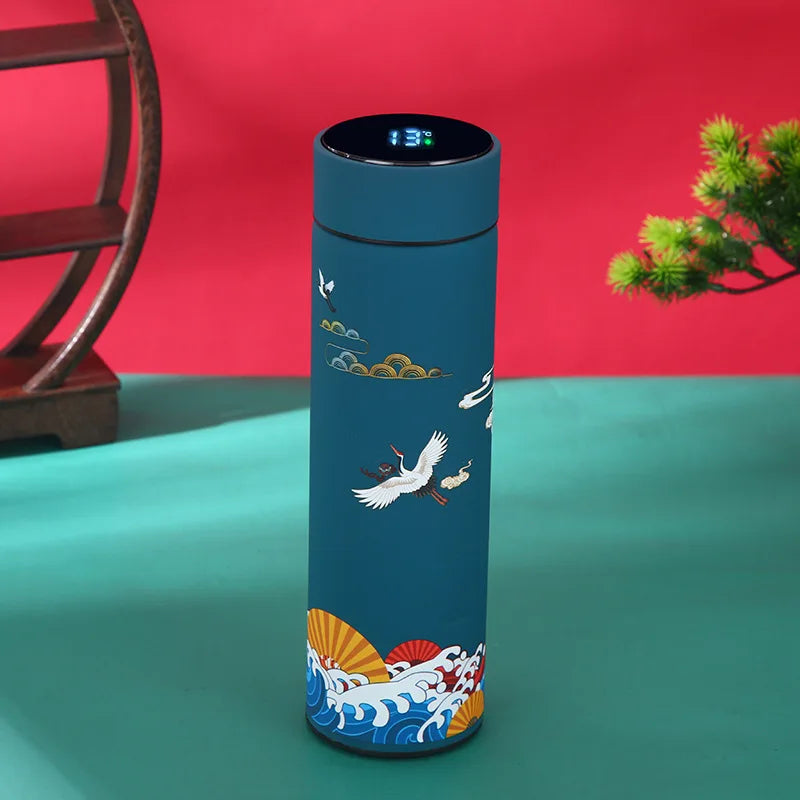 Gourde thermos intelligente style chinois avec affichage de température