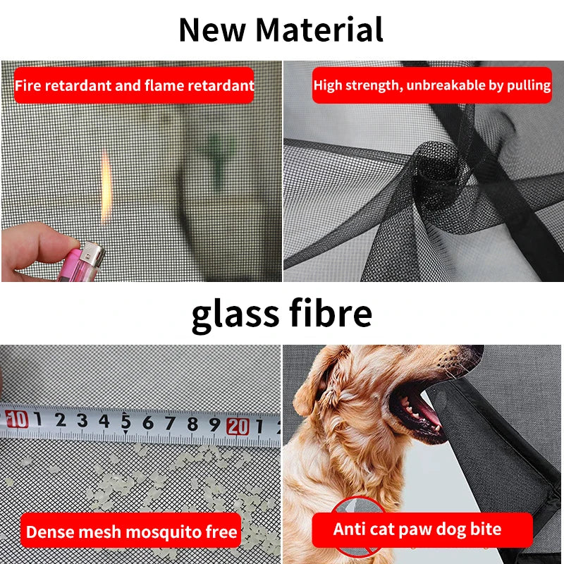 Moustiquaire Magnétique en Fibre de Verre – Taille Personnalisable, Pose Facile, Fermeture Automatique, Anti-Insectes
