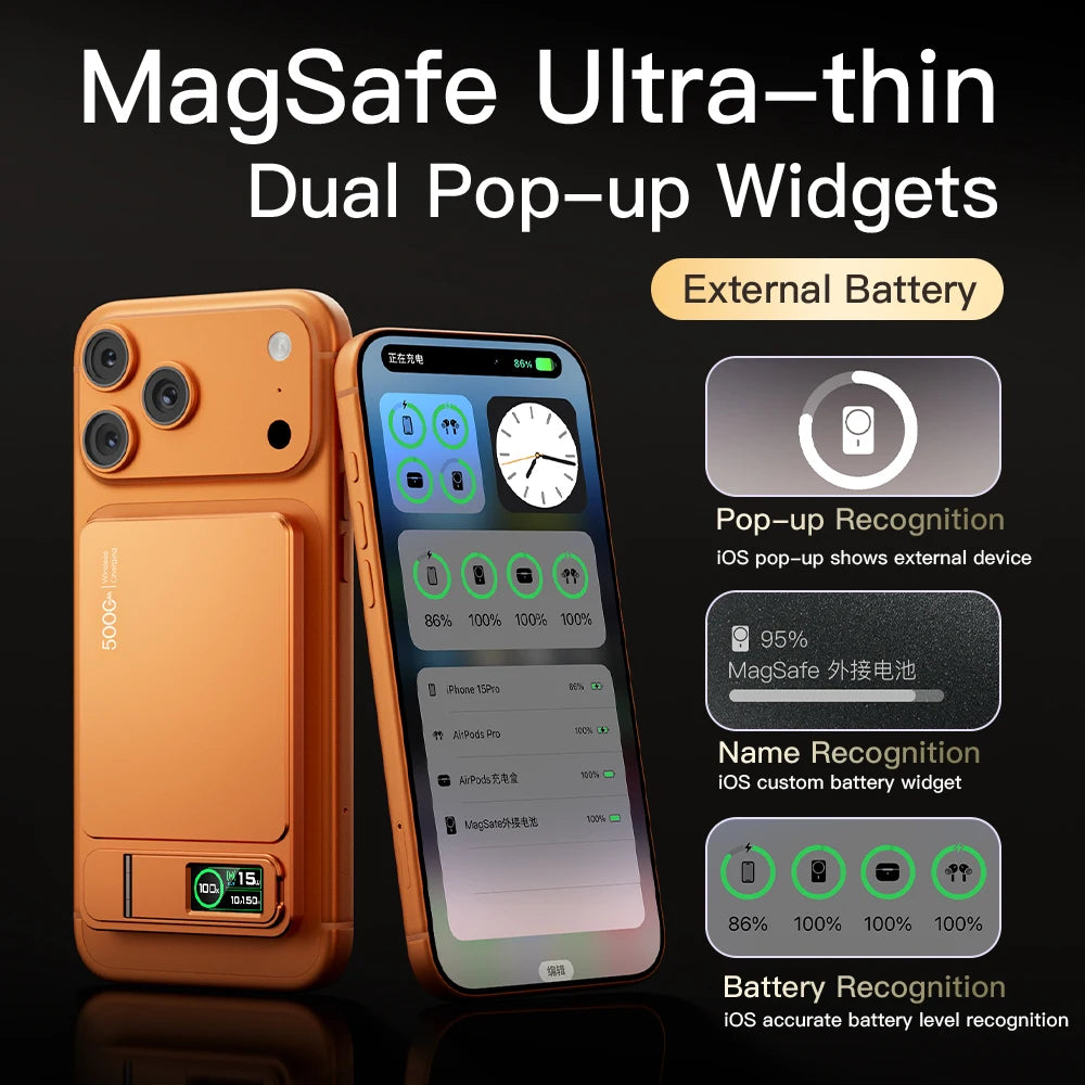 Batterie Externe Magnétique MagSafe 20W – Compatible iPhone & Apple Watch | Charge Sans Fil