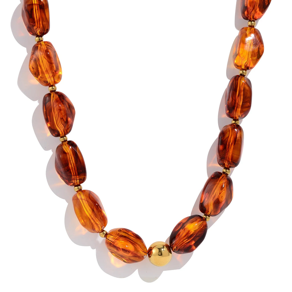 Collier Perles Acryliques Fait Main – Bijou Statement Femme