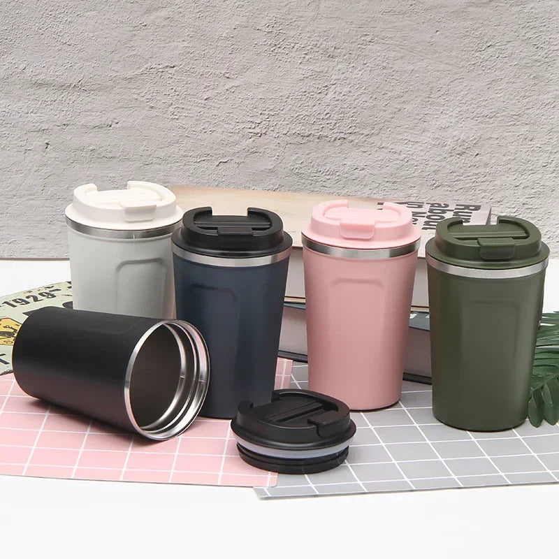 Mug Thermos de Voyage 380/510ml – Acier Inoxydable 304, Anti-Fuite, Isolation 6-12h