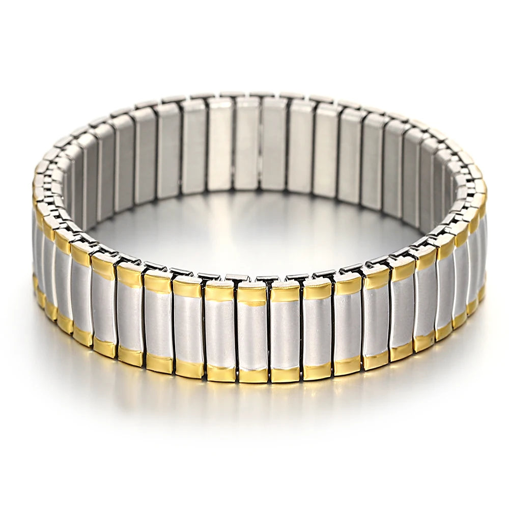 Bracelet Jonc Ajustable Plaqué Or 18K – Acier Inoxydable & Zirconia