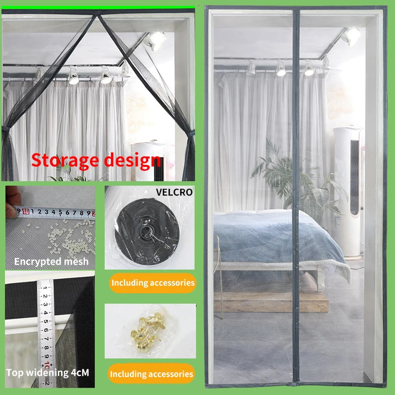 Moustiquaire Magnétique en Fibre de Verre – Taille Personnalisable, Pose Facile, Fermeture Automatique, Anti-Insectes