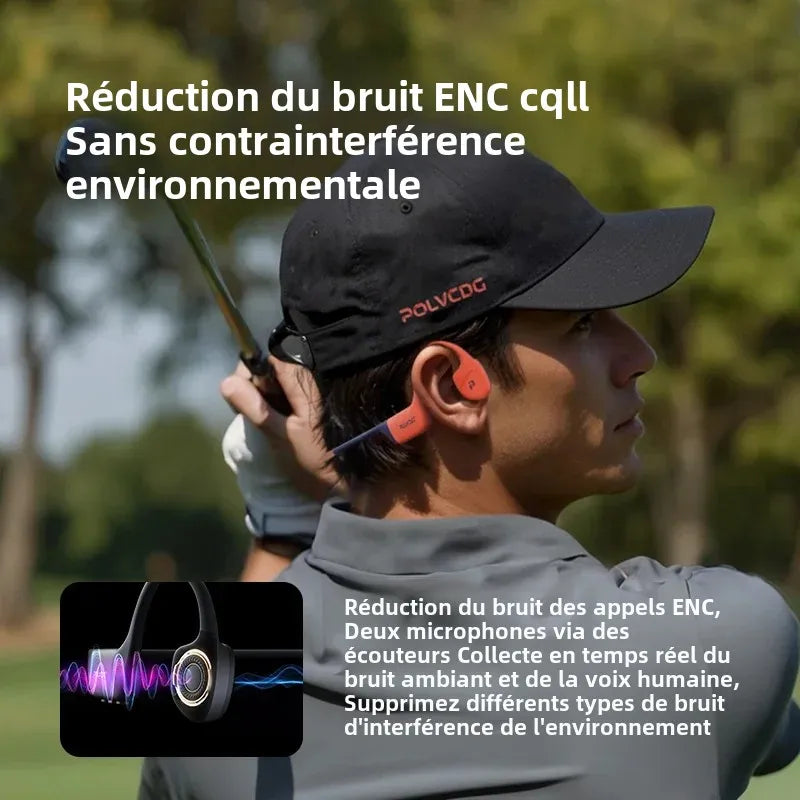 Écouteurs Nage Conduction Osseuse POLVCDG X16 – IPX8, 32Go | Triathlon & Natation