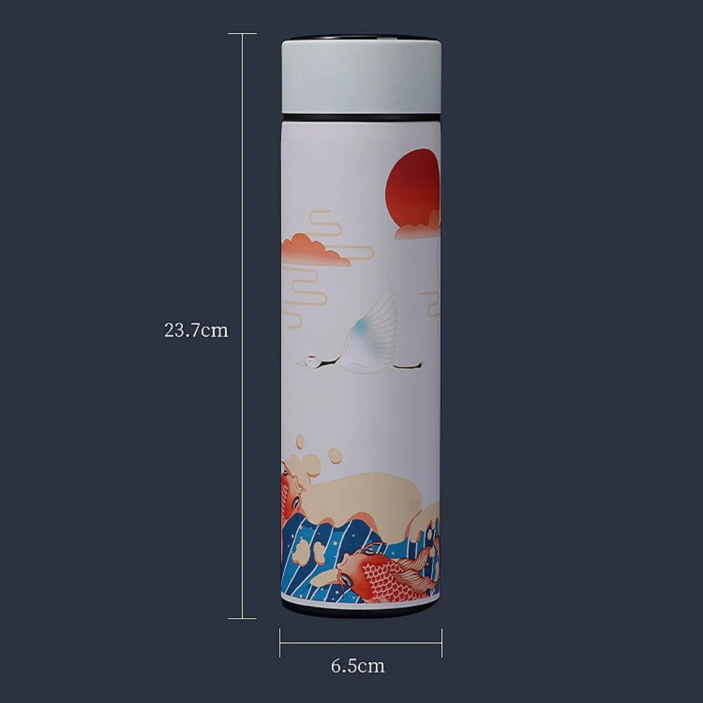 Gourde thermos intelligente style chinois avec affichage de température