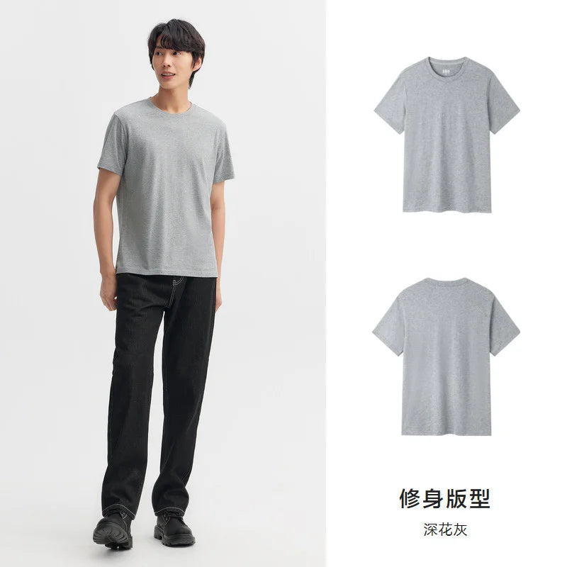 Semir Short Sleeve Men T-Shirt Cotton 2026 Summer New Man Clothing Thin And Versatile T Shirt Couples Solid Color Tops