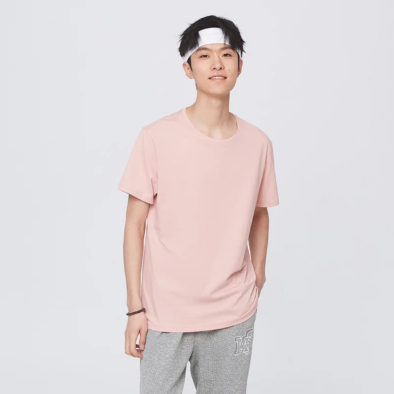 Semir Short Sleeve Men T-Shirt Cotton 2026 Summer New Man Clothing Thin And Versatile T Shirt Couples Solid Color Tops