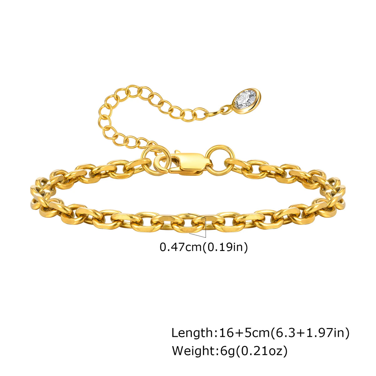 Bracelet Femme en Acier Inoxydable doré – Chaîne Fine Empilable, Résistant à l'Eau, Bijou Tendance Anti-Ternissement