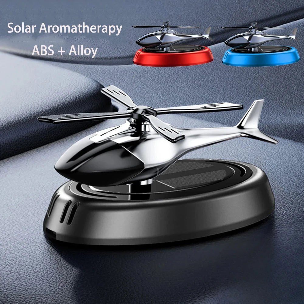 Diffuseur Aromathérapie Solaire Hélicoptère pour Voiture – Bois & Alliage