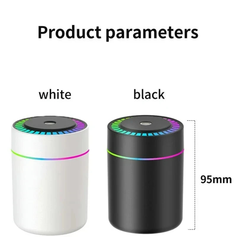 Mini Humidificateur USB 180ml – Diffuseur d'Arômes, Purificateur d'Air & Lumières LED pour Voiture, Bureau et Chambre