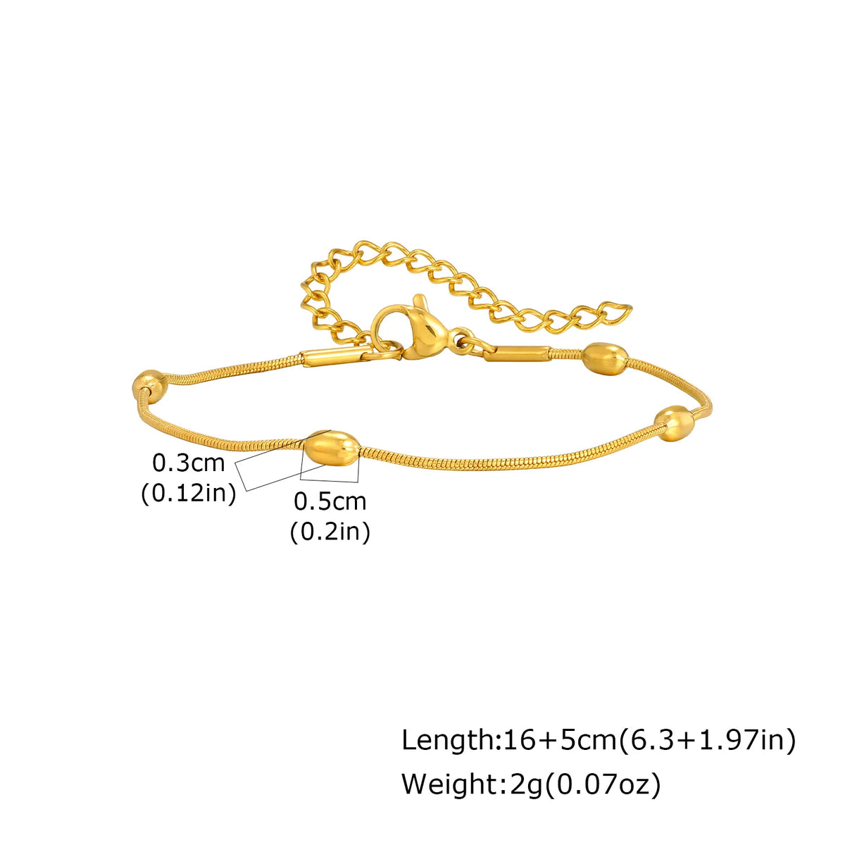 Bracelet Femme en Acier Inoxydable doré – Chaîne Fine Empilable, Résistant à l'Eau, Bijou Tendance Anti-Ternissement