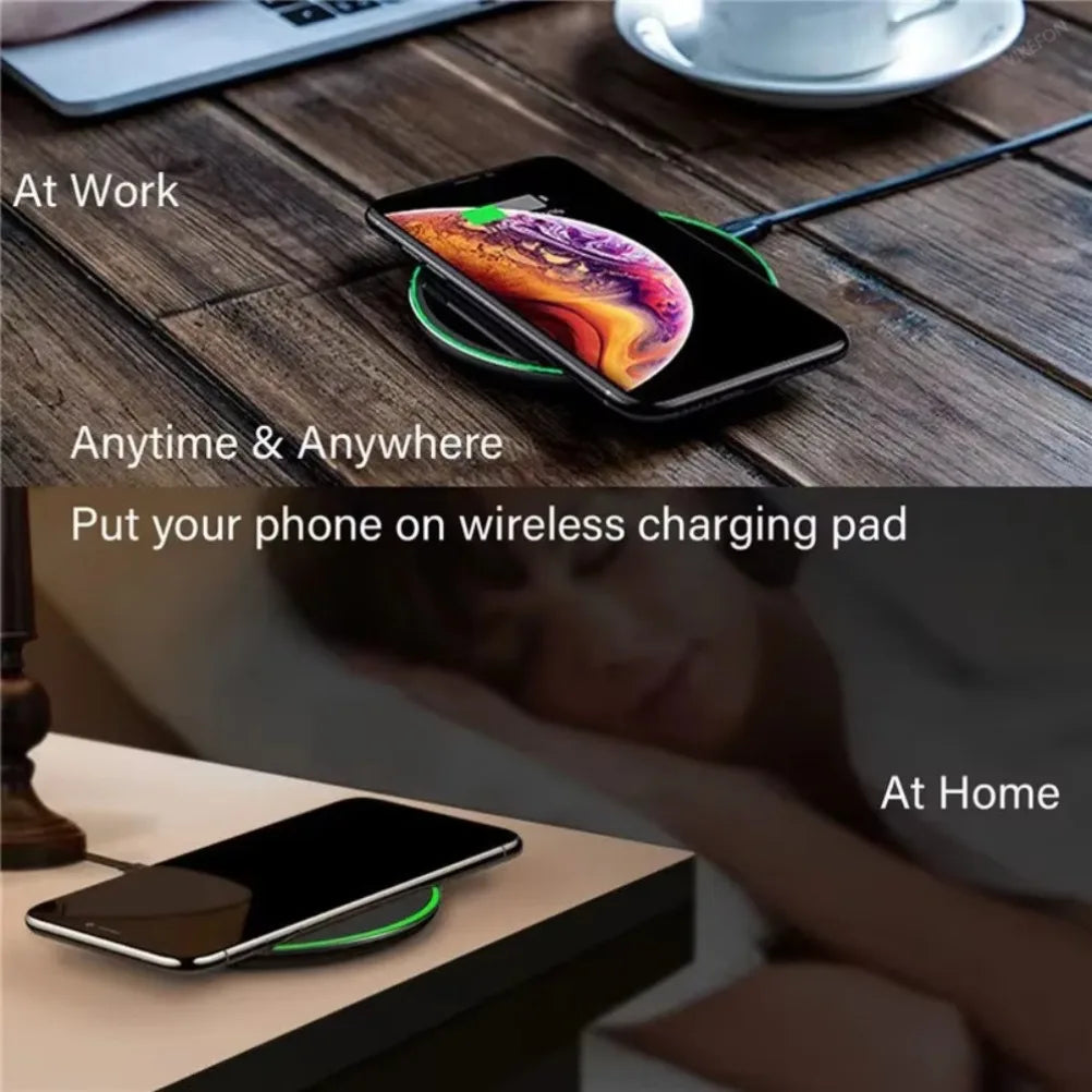 Tapis de Chargement Sans Fil Rapide 15W – Compatible iPhone, Samsung Galaxy & Tous Appareils Qi