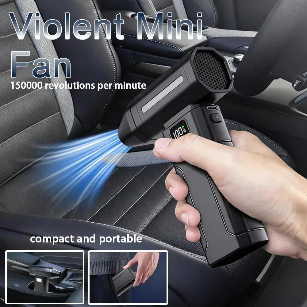 Ventilateur Turbo Sans Balais X8 – Souffleur Électrique 150 000 tr/min, Aspirateur Portable pour Voiture