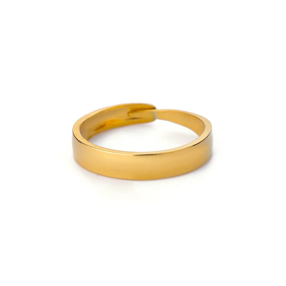 Bague Femme Géométrique en Acier Inoxydable – Zircon Œil Maléfique, Plaqué Or, Ajustable, Bijou Tendance