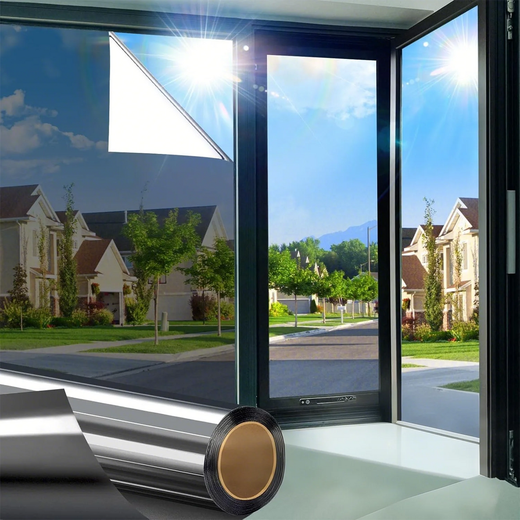 Film de Confidentialité pour Fenêtre – Vision Unidirectionnelle, Effet Miroir, Protection Solaire UV et Chaleur