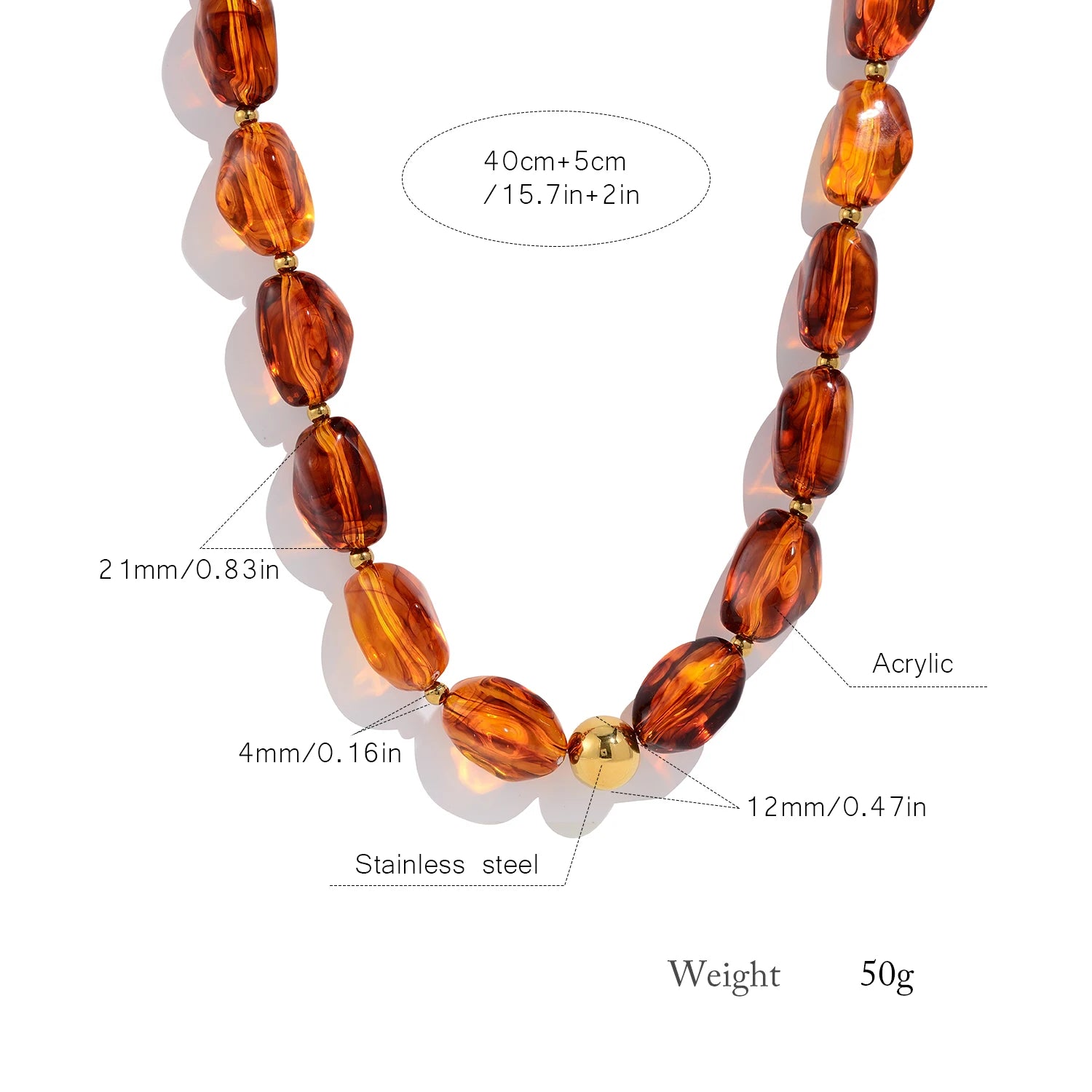 Collier Perles Acryliques Fait Main – Bijou Statement Femme