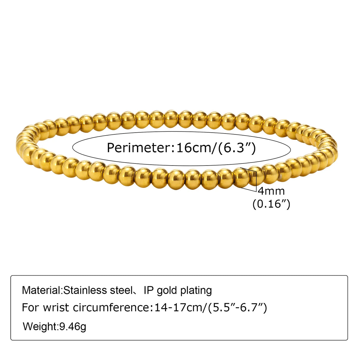 Bracelet Femme en Acier Inoxydable doré – Chaîne Fine Empilable, Résistant à l'Eau, Bijou Tendance Anti-Ternissement