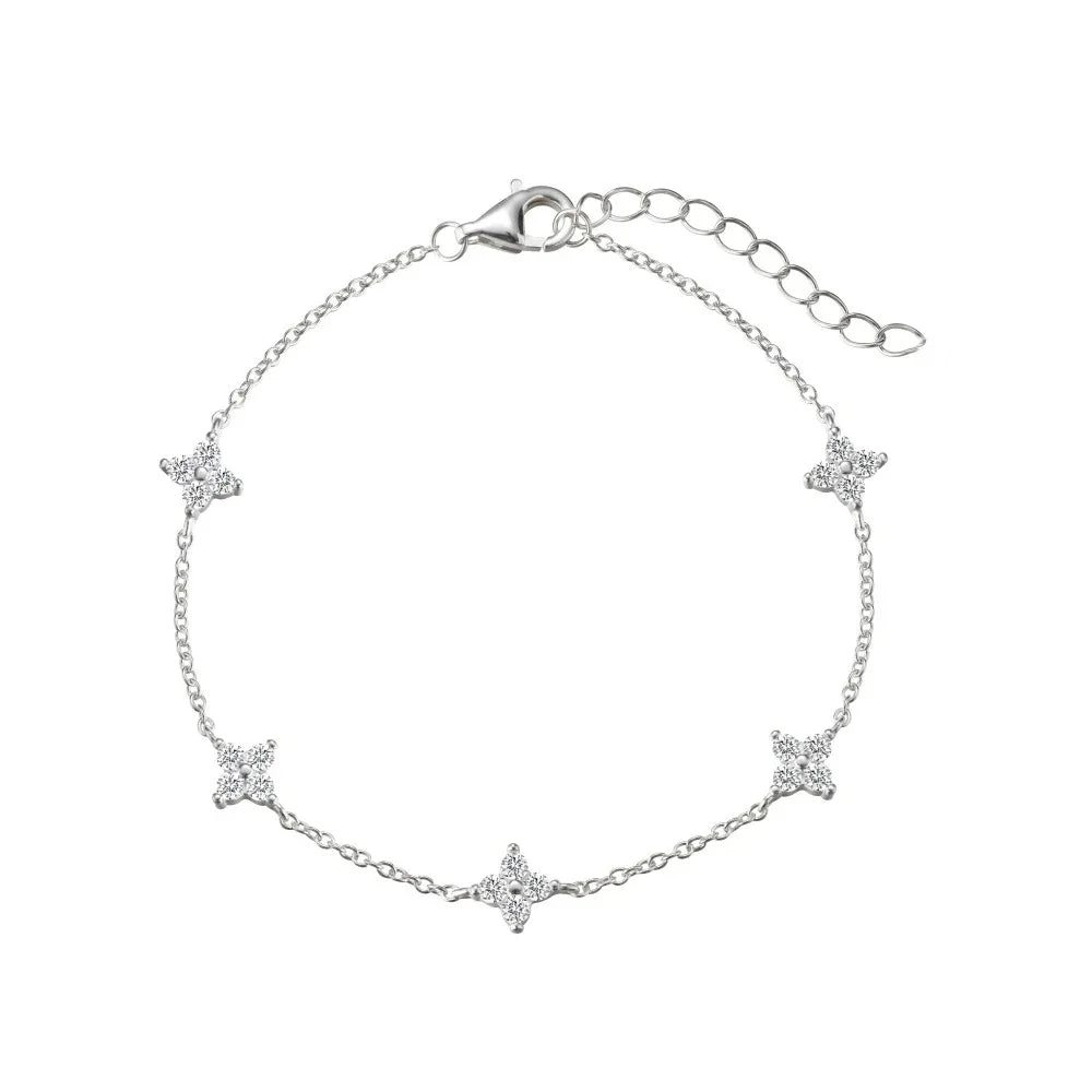 Collier Trèfle à Quatre Feuilles Zircon doré