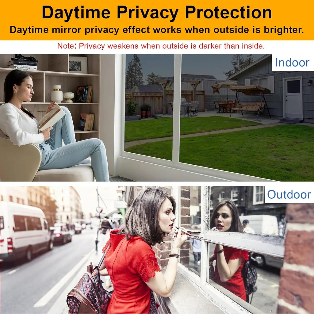 Film de Confidentialité pour Fenêtre – Vision Unidirectionnelle, Effet Miroir, Protection Solaire UV et Chaleur