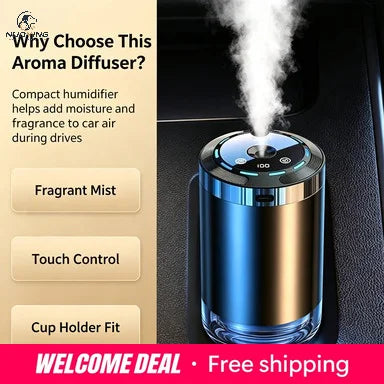 Diffuseur Humidificateur Multifonction pour Voiture – 5 Modes, Aromathérapie Portable