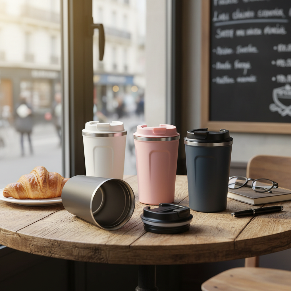 Mug thermos de voyage 380/510ml acier inoxydable 304 – plusieurs coloris