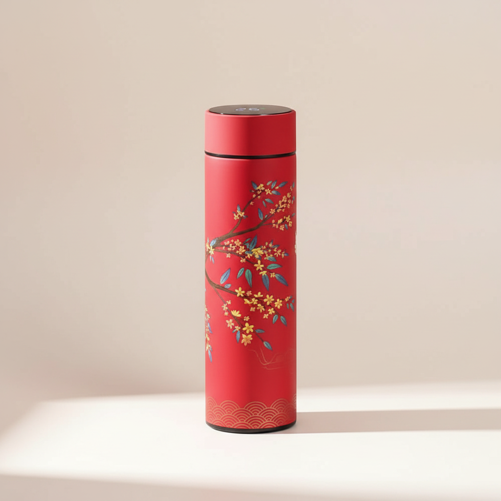 Gourde thermos intelligente style chinois avec affichage de température