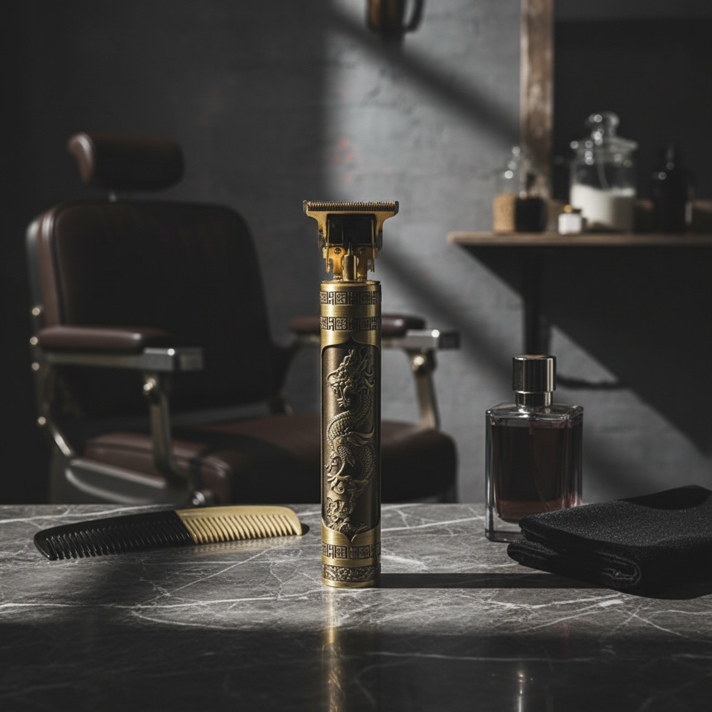 Tondeuse électrique T9 Dragon – ambiance barbershop luxe